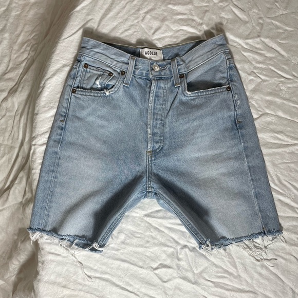 Agolde Highrise Straight Leg Denim Jorts - Picture 5 of 10